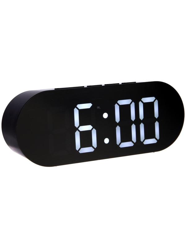 Часы-будильник Sakura SA-8518, электронные, будильник, радио, 3хААА, чёрные