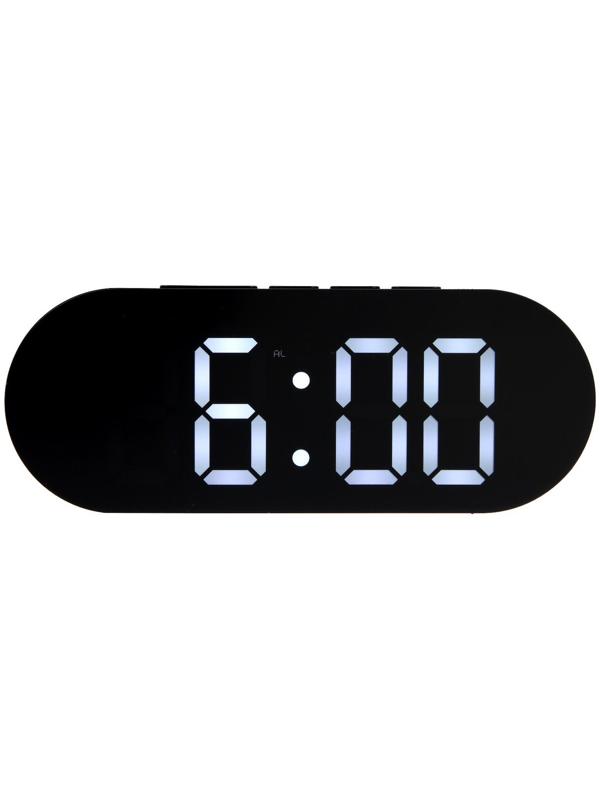 Часы-будильник Sakura SA-8518, электронные, будильник, радио, 3хААА, чёрные