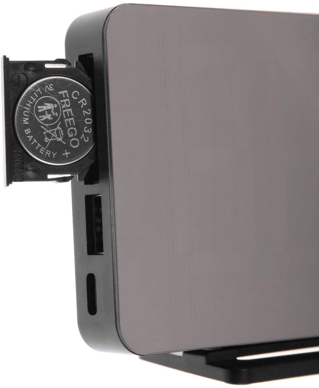 Часы-будильник Sakura SA-8519, электронные, будильник, радио, 1хCR2032, чёрные