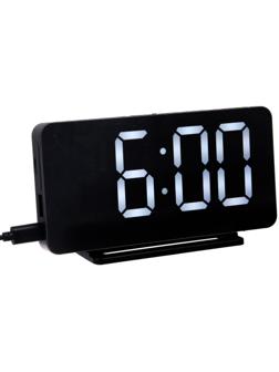 Часы-будильник Sakura SA-8519, электронные, будильник, радио, 1хCR2032, чёрные
