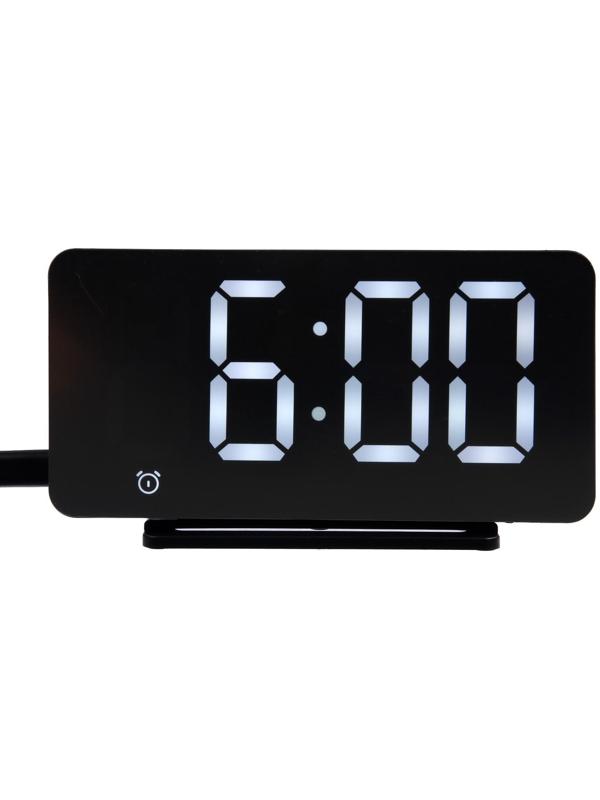 Часы-будильник Sakura SA-8519, электронные, будильник, радио, 1хCR2032, чёрные