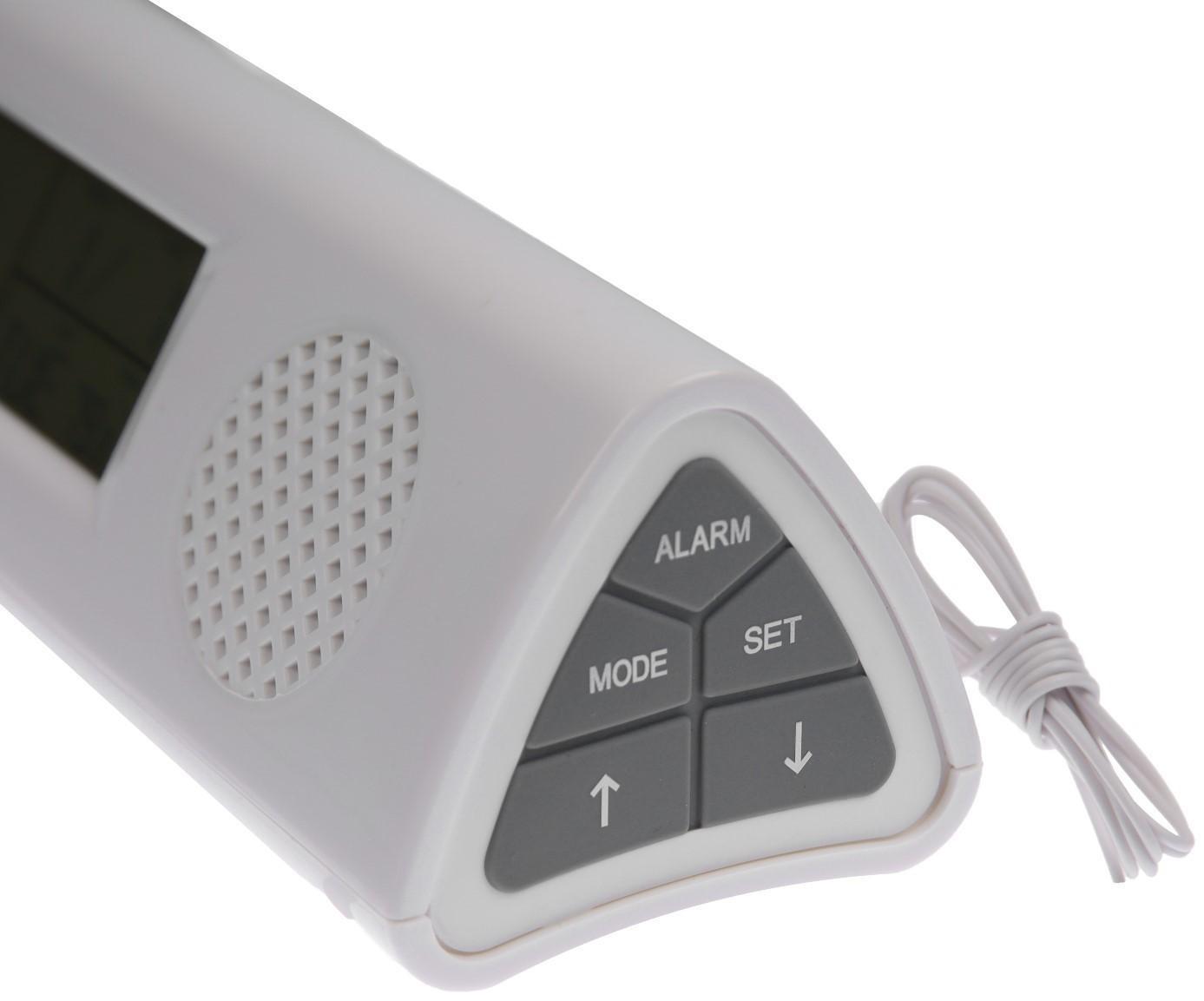 Часы-будильник Sakura SA-8521, электронные, будильник, радио, фонарь, 3хААА, белые