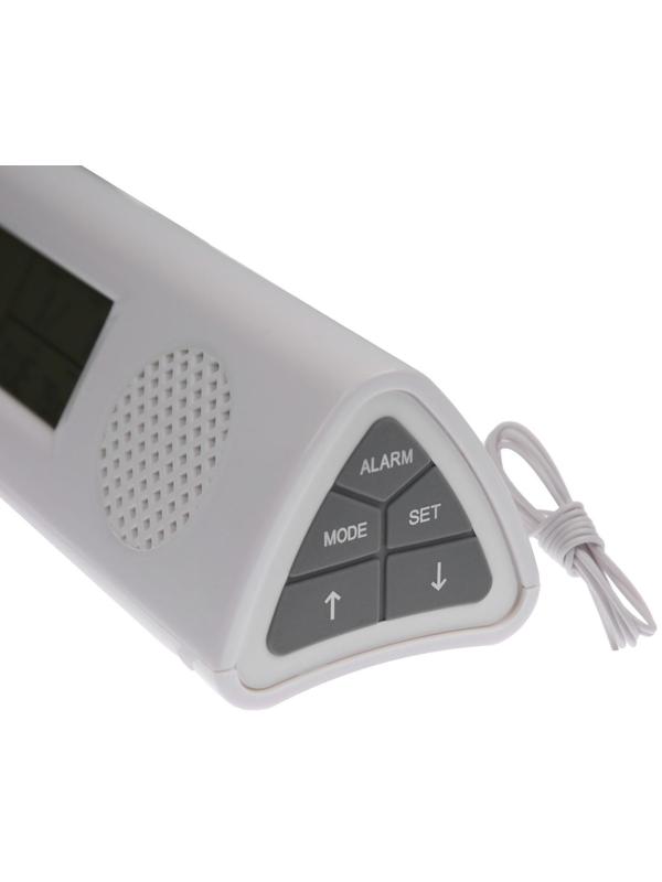 Часы-будильник Sakura SA-8521, электронные, будильник, радио, фонарь, 3хААА, белые