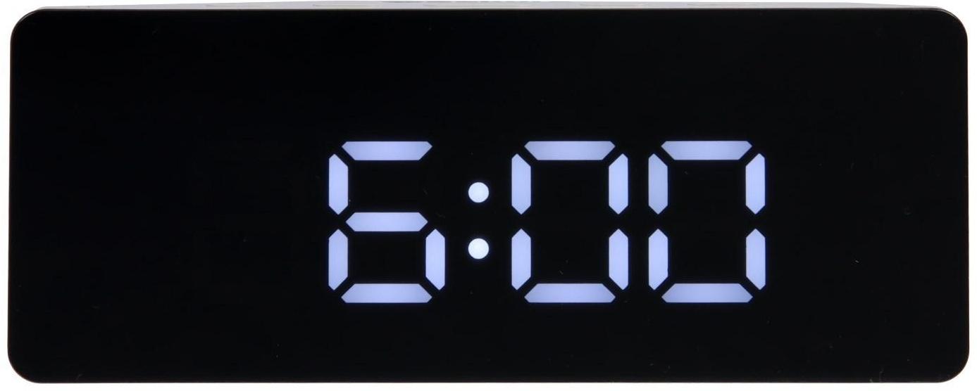 Часы-будильник Sakura SA-8525, электронные, будильник, 3хААА, белые