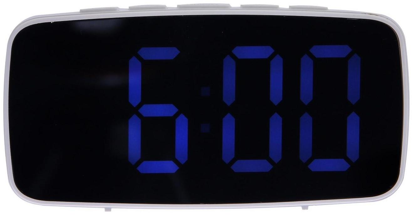 Часы-будильник Sakura SA-8526, электронные, будильник, 3хААА, белые