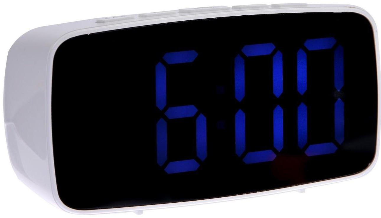 Часы-будильник Sakura SA-8526, электронные, будильник, 3хААА, белые