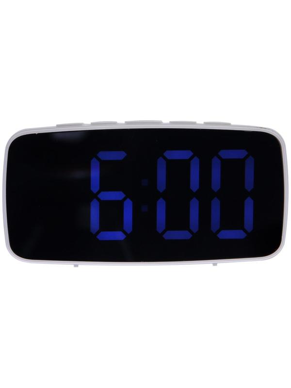 Часы-будильник Sakura SA-8526, электронные, будильник, 3хААА, белые