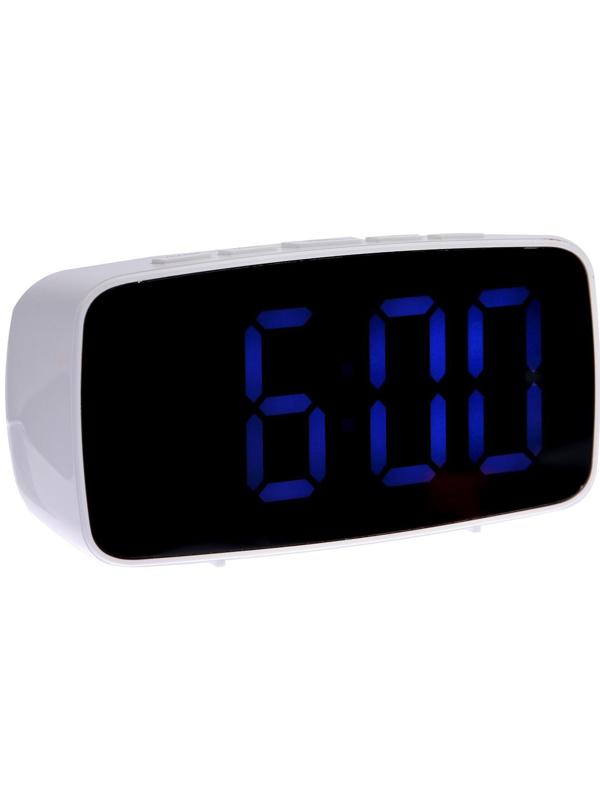 Часы-будильник Sakura SA-8526, электронные, будильник, 3хААА, белые