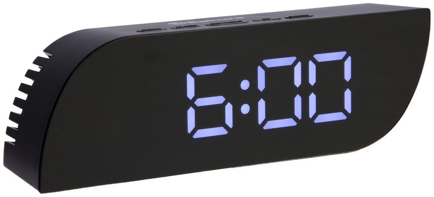 Часы-будильник Sakura SA-8528, электронные, будильник, 3хААА, чёрные