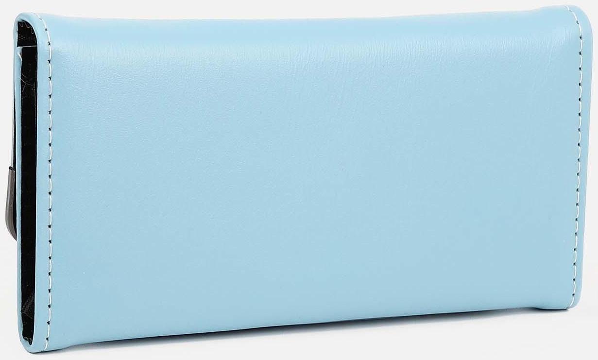 Кошелёк на магните, отдел для купюр, для карт, для монет, цвет голубой