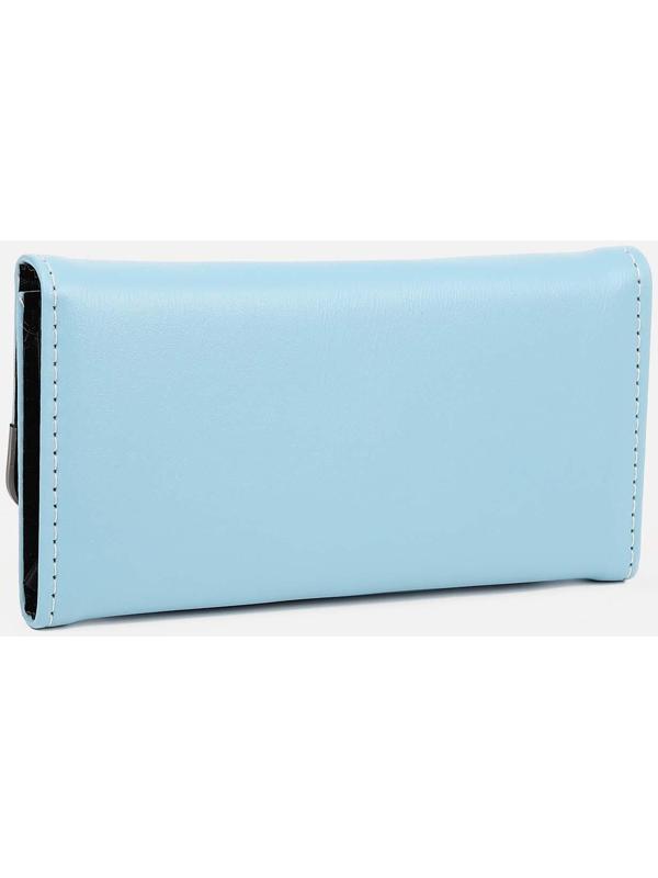 Кошелёк на магните, отдел для купюр, для карт, для монет, цвет голубой