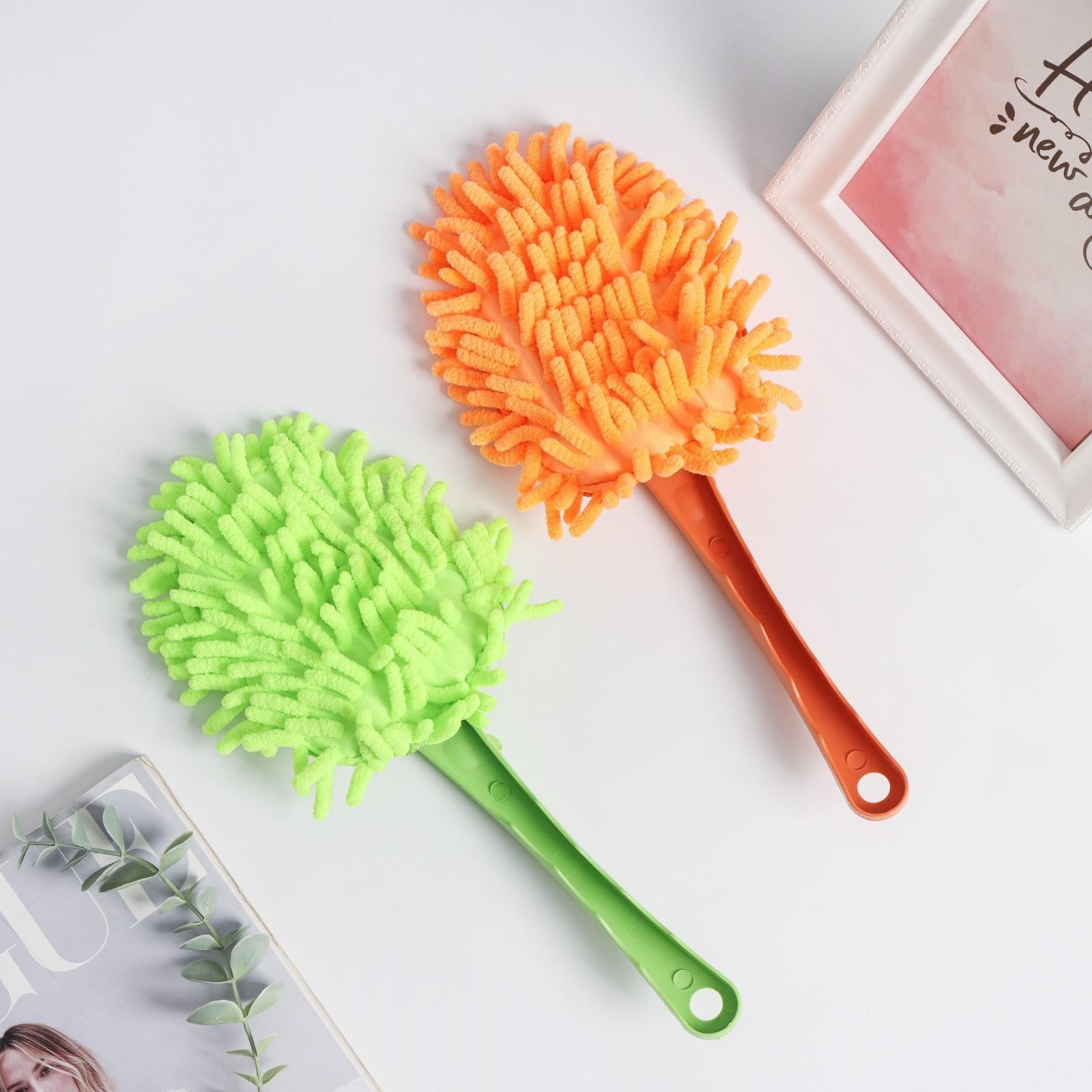 Щётка для уборки с насадкой из микрофибры на ручке Доляна, 31 см, букли, цвет МИКС