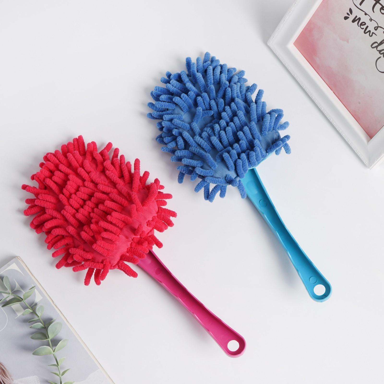 Щётка для уборки с насадкой из микрофибры на ручке Доляна, 31 см, букли, цвет МИКС