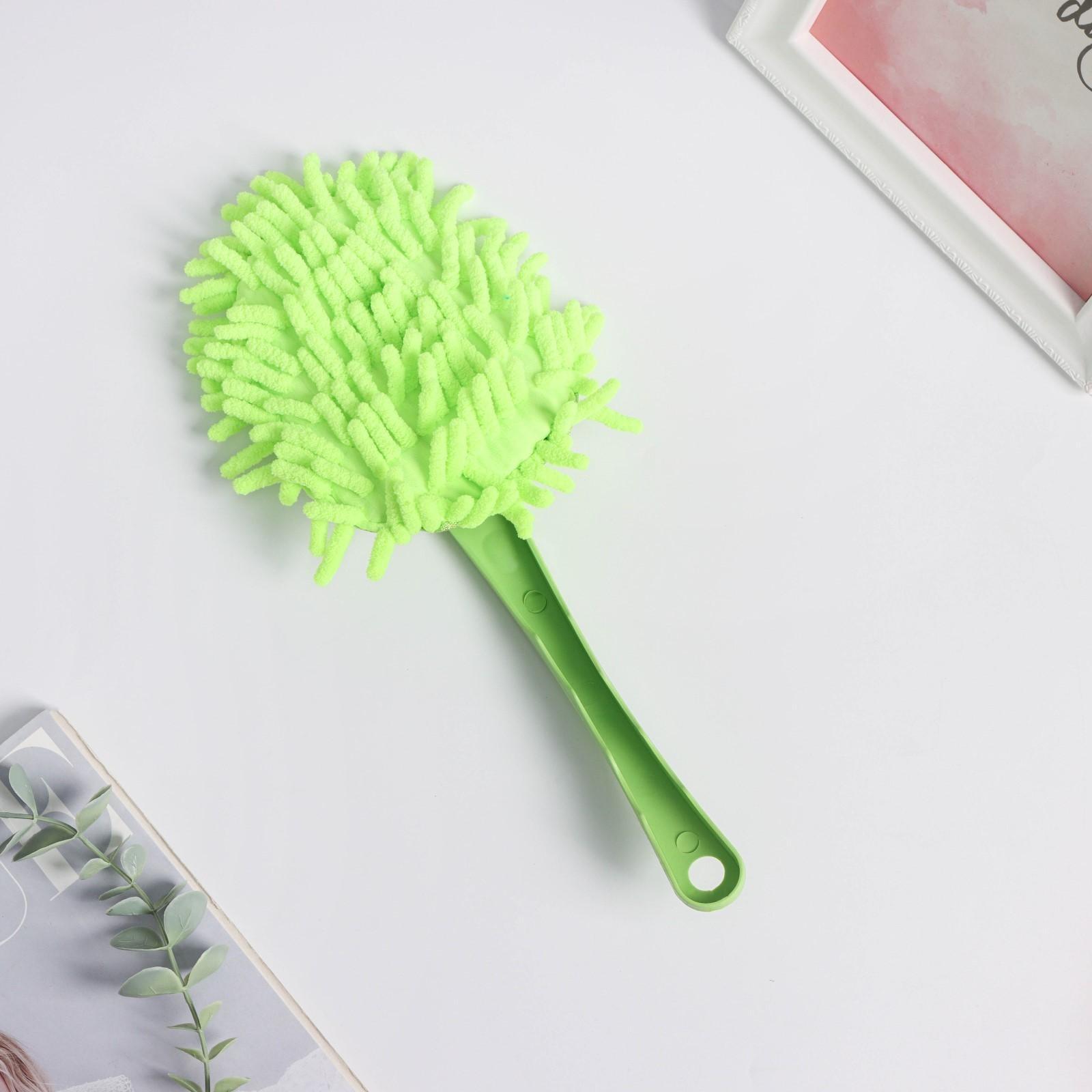 Щётка для уборки с насадкой из микрофибры на ручке Доляна, 31 см, букли, цвет МИКС