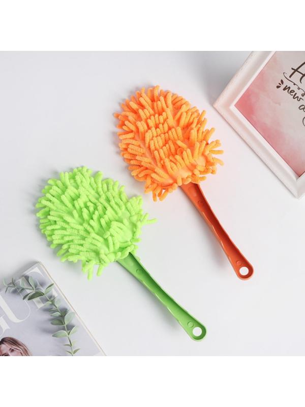 Щётка для уборки с насадкой из микрофибры на ручке Доляна, 31 см, букли, цвет МИКС