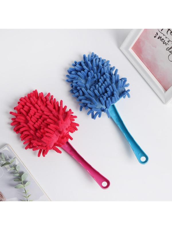 Щётка для уборки с насадкой из микрофибры на ручке Доляна, 31 см, букли, цвет МИКС