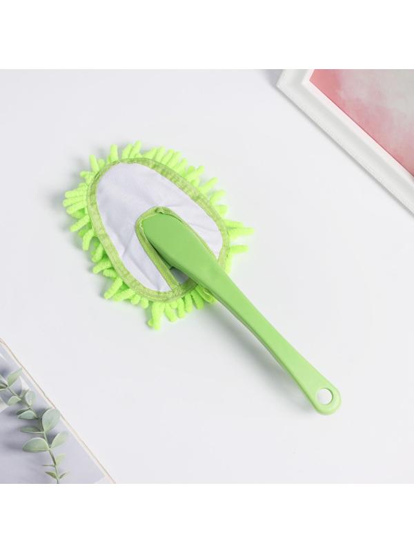 Щётка для уборки с насадкой из микрофибры на ручке Доляна, 31 см, букли, цвет МИКС