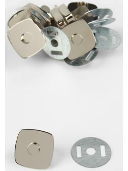 Кнопки магнитные, 18 × 18 мм, 4 шт, цвет серебряный