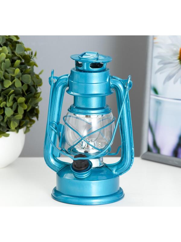 Керосиновая лампа декоративная лазурный 9,5х13,5х18,5 см