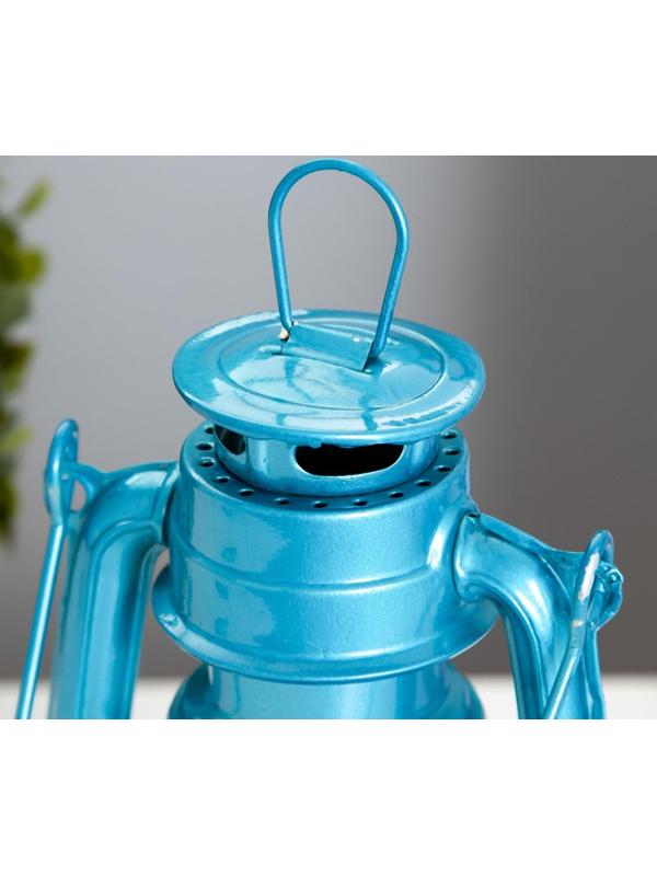 Керосиновая лампа декоративная лазурный 9,5х13,5х18,5 см
