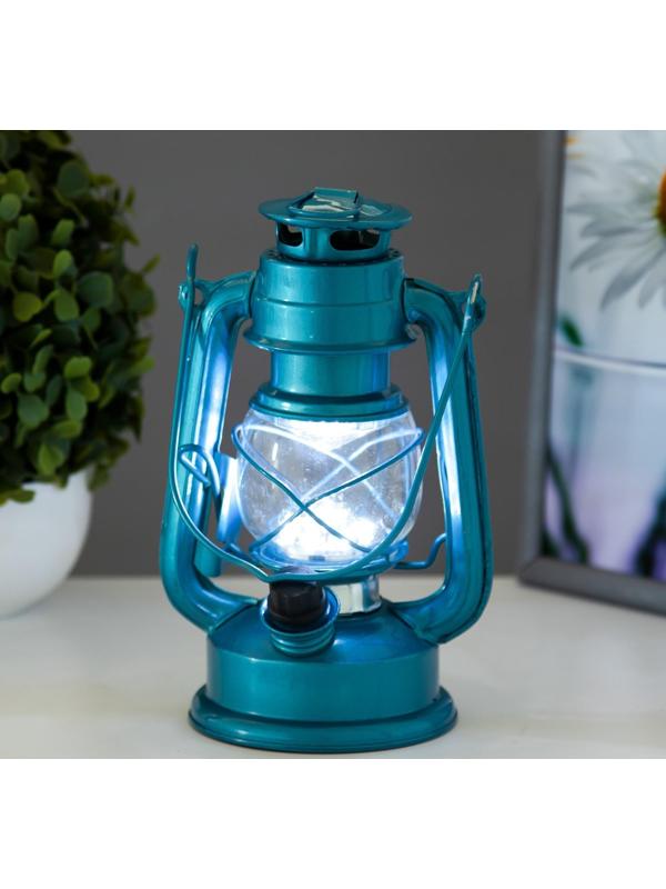 Керосиновая лампа декоративная лазурный 9,5х13,5х18,5 см