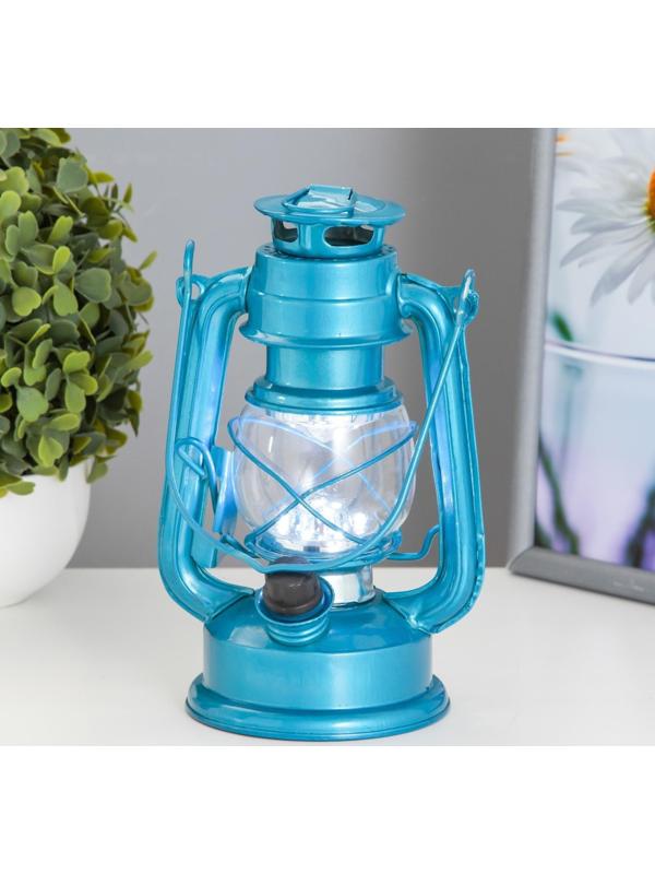 Керосиновая лампа декоративная лазурный 9,5х13,5х18,5 см