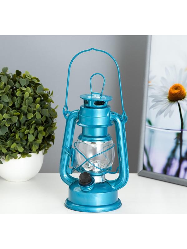 Керосиновая лампа декоративная лазурный 9,5х13,5х18,5 см