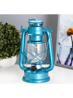 Керосиновая лампа декоративная лазурный 16х11,5х24 см