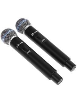 Набор микрофонов ELTRONIC 10-04, беспроводные, 2 микрофона, приемник, черный