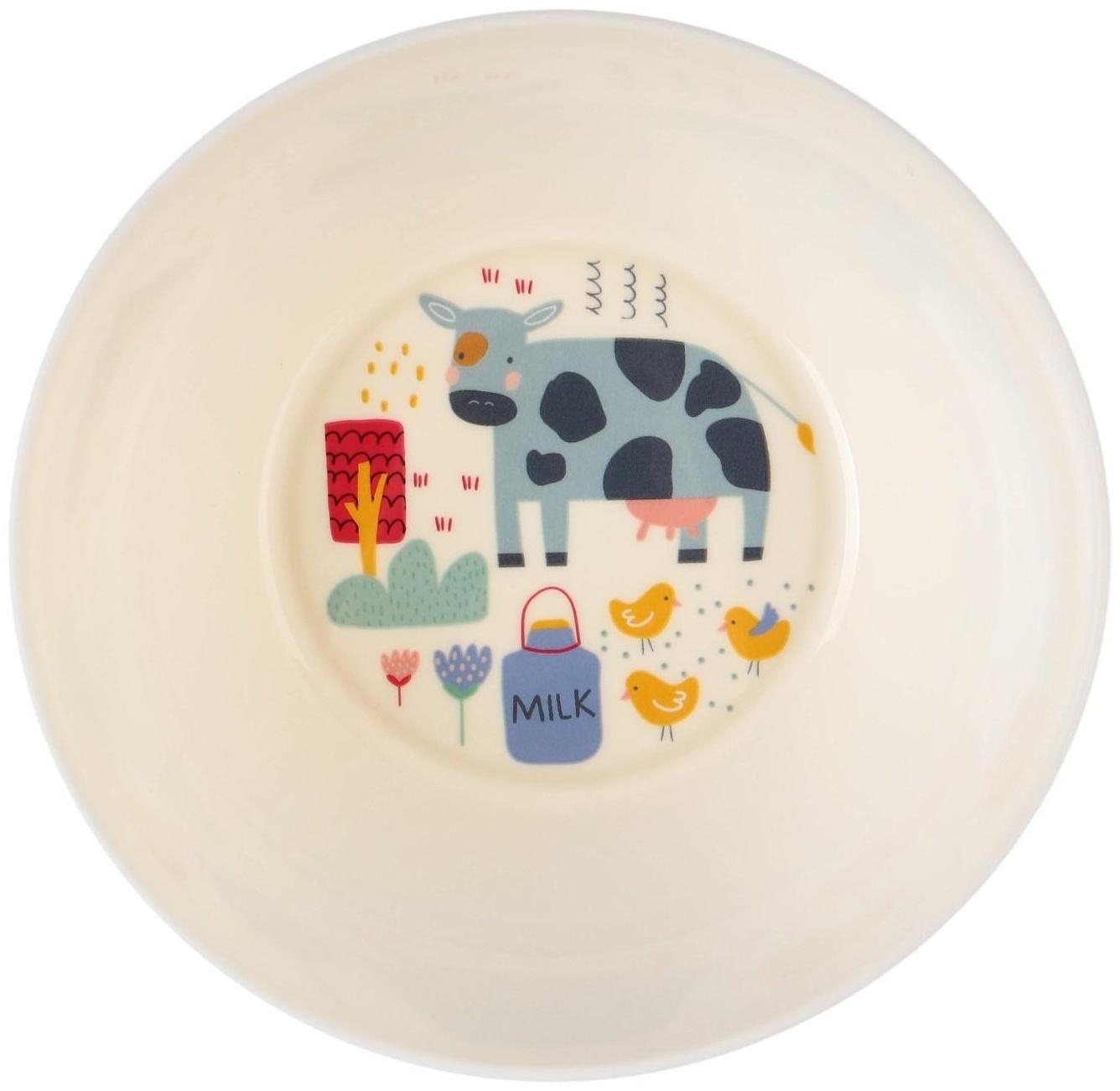 Миска с декором D130 мм, светло-бежевая