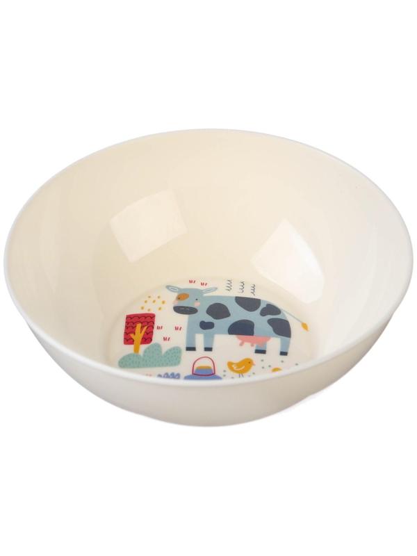 Миска с декором D130 мм, светло-бежевая