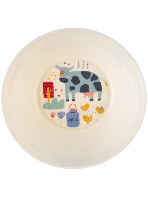 Миска с декором D130 мм, светло-бежевая