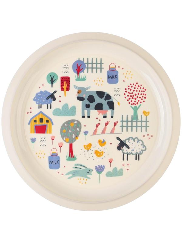 Тарелка с декором D215 мм, светло-бежевая