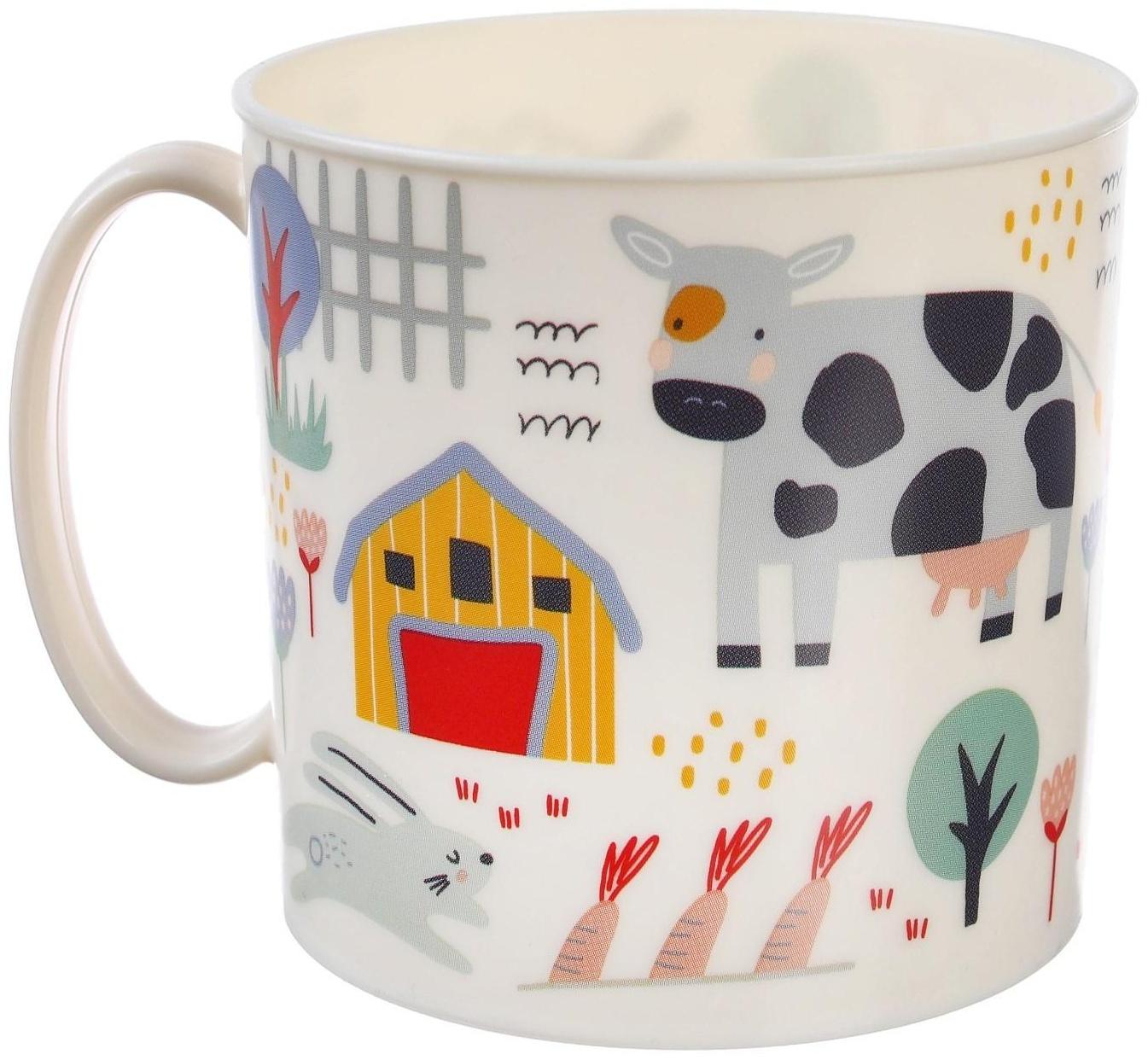 Кружка детская с декором 280 мл, светло-бежевая