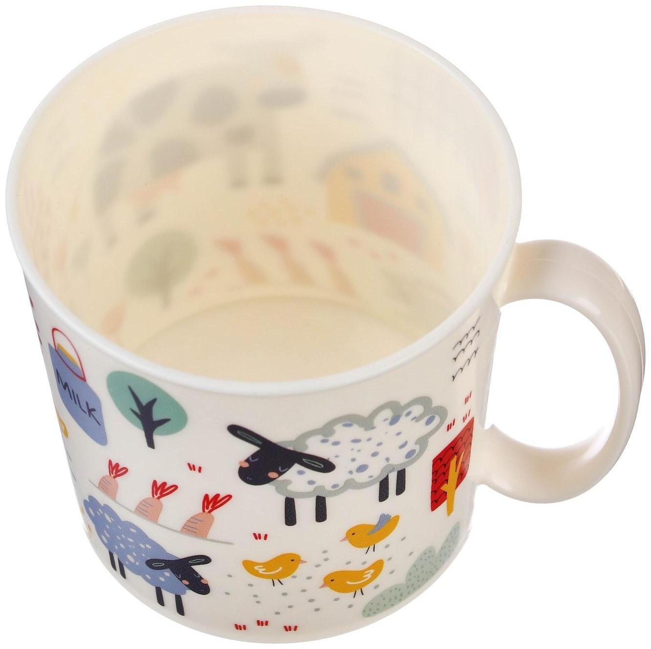 Кружка детская с декором 280 мл, светло-бежевая