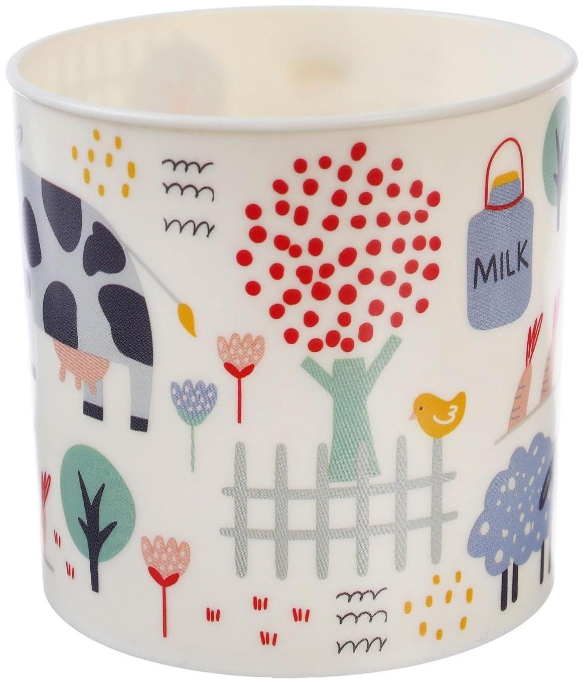 Кружка детская с декором 280 мл, светло-бежевая