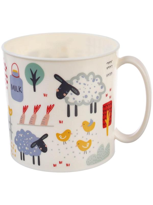 Кружка детская с декором 280 мл, светло-бежевая