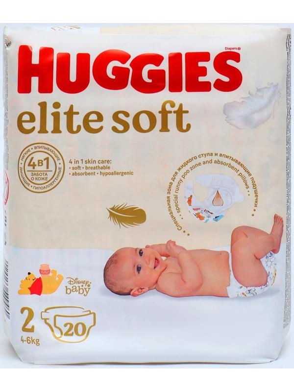 Подгузники Huggies Elite Soft 2, 4-6 кг, 20 шт