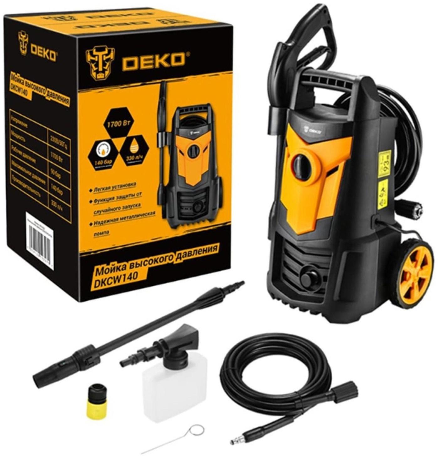 Мойка высокого давления DEKO DKCW140, 1700 Вт, 140 бар, 330 л/ч