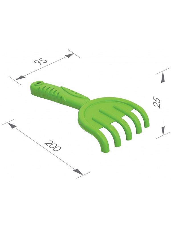 Набор для игры в песке №90: 3 формочки, грабли, совок