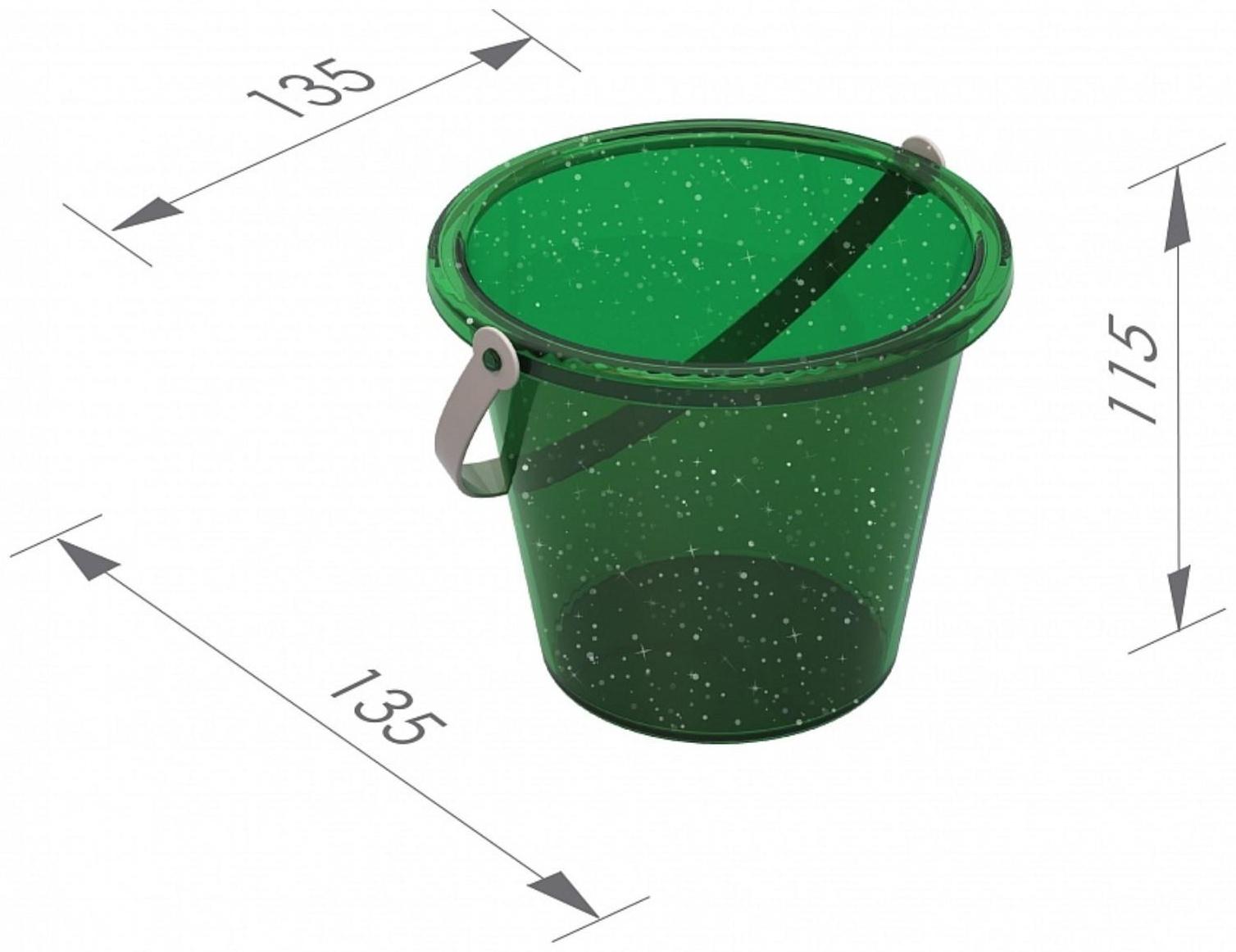 Набор для игры в песке №4: 3 формочки, ведро, совок