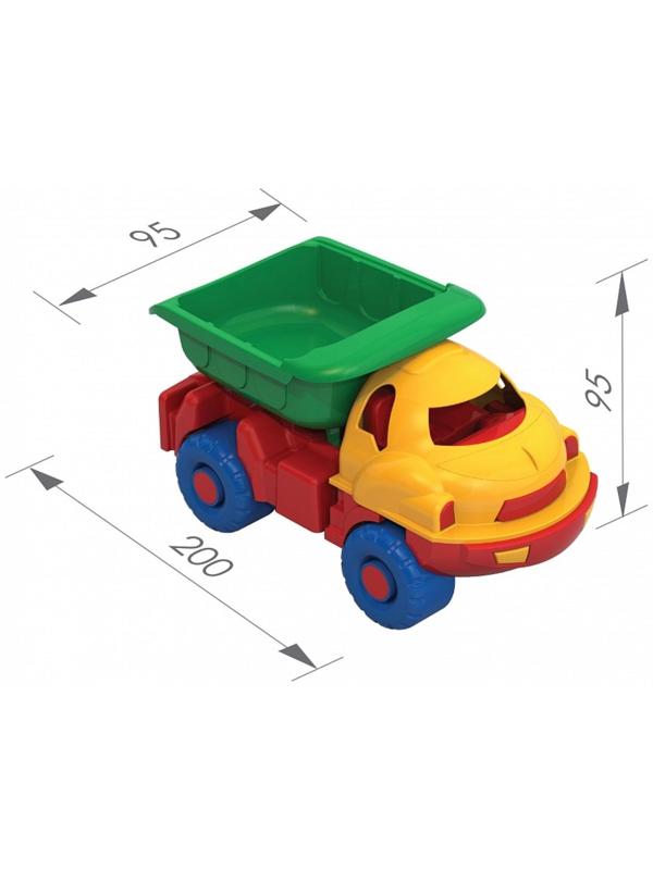 Набор для игры в песке №26: грузовик, 3 формочки, грабли, совок