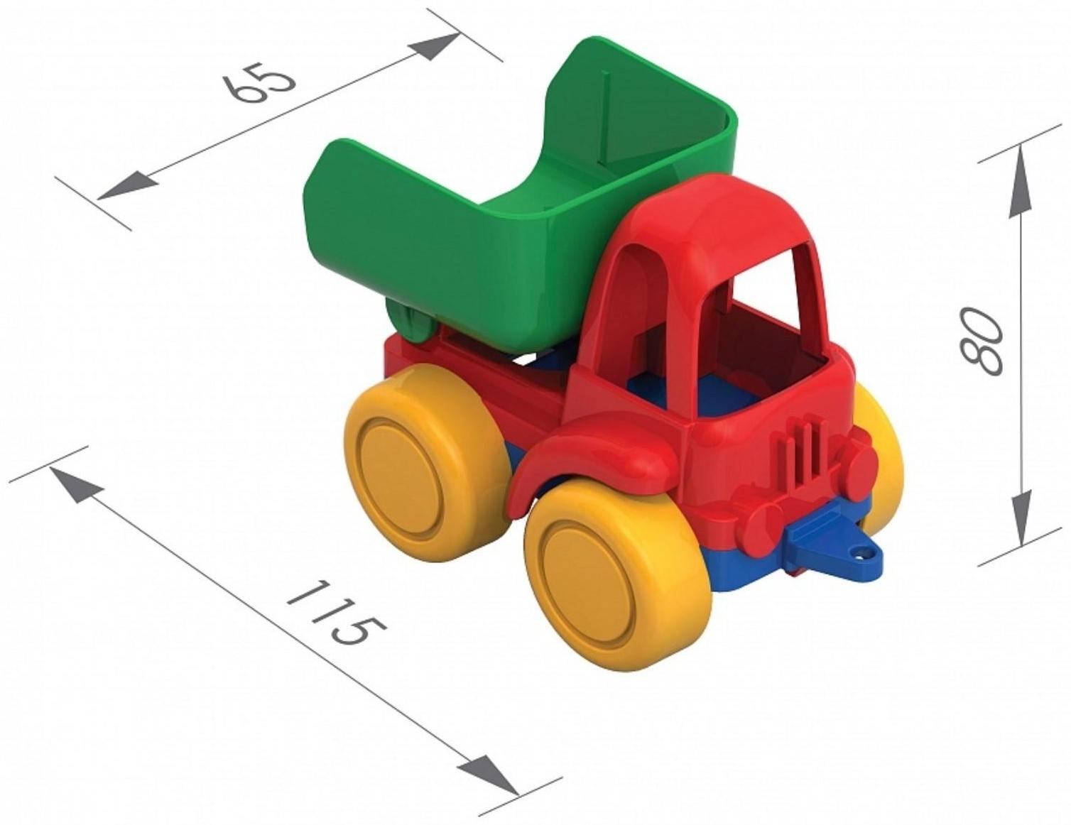 Набор для игры в песке №41: грузовик, 3 формочки, грабли, совок