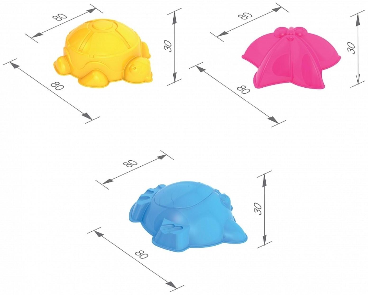 Набор для игры в песке №41: грузовик, 3 формочки, грабли, совок