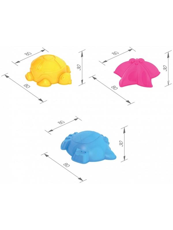 Набор для игры в песке №41: грузовик, 3 формочки, грабли, совок