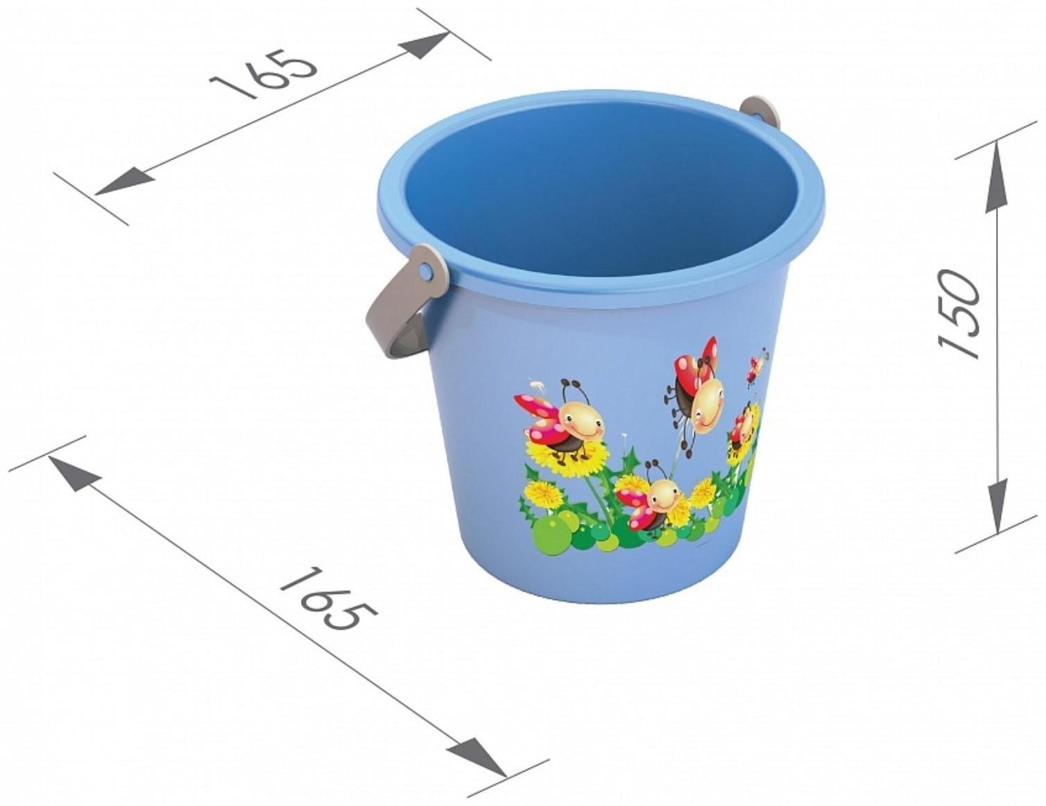 Набор для игры в песке №92: 3 формочки, ведро, грабли, совок