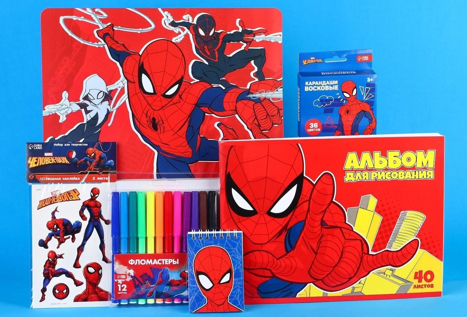 Подарочный набор для творчества, Человек Паук, 6 предметов