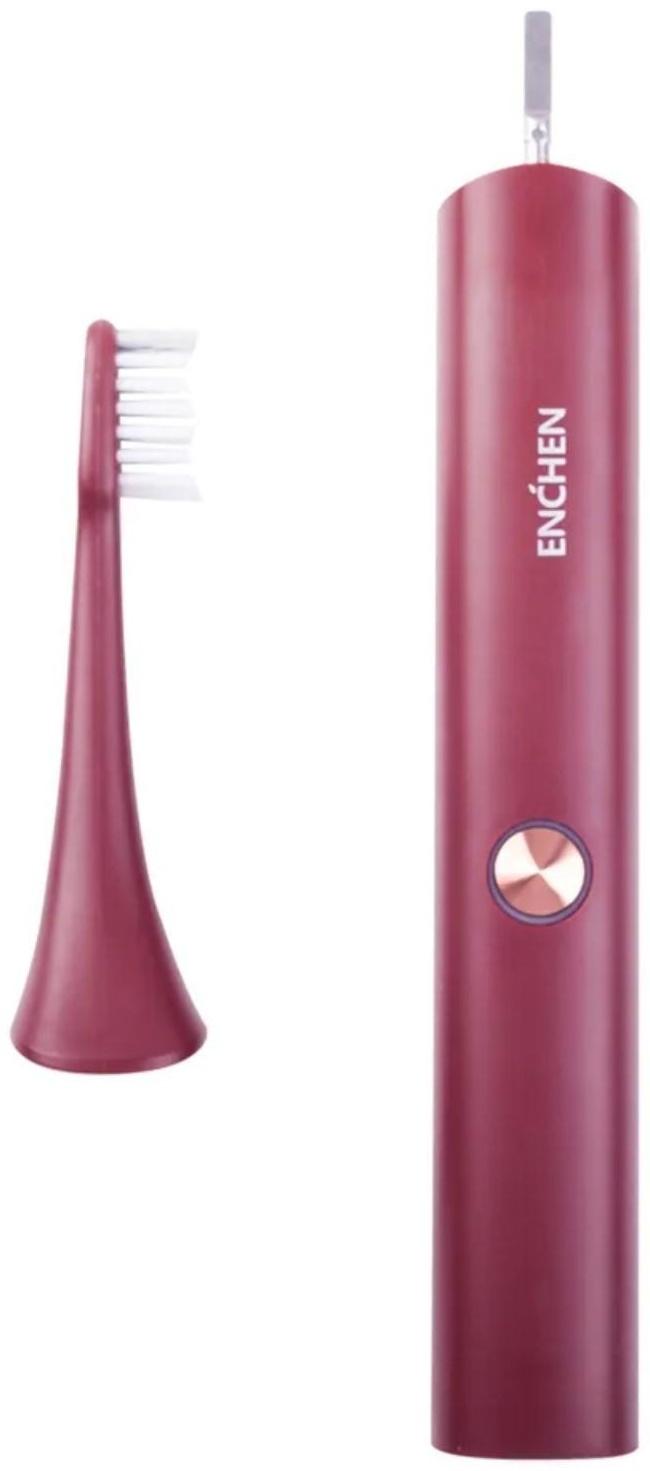 Электрическая зубная щетка Enchen Aurora T+, звуковая, 40000 дв/мин, 1 насадка, красная