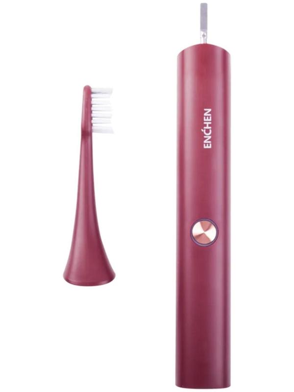Электрическая зубная щетка Enchen Aurora T+, звуковая, 40000 дв/мин, 1 насадка, красная