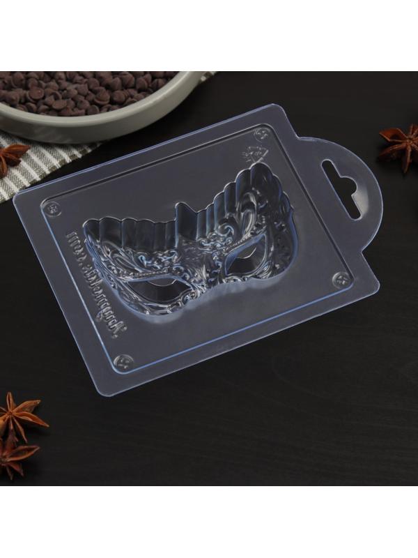 Форма для шоколада и конфет «Карнавальная маска», 9,1×5,5×2,3 см, цвет прозрачный